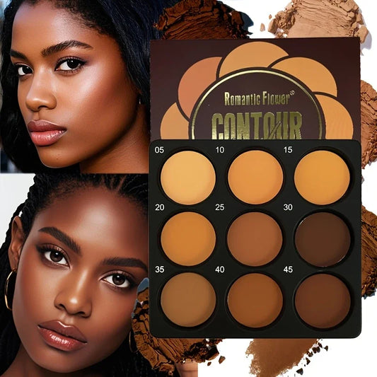 9-Color Bronze Contour Concealer Foundation Palette