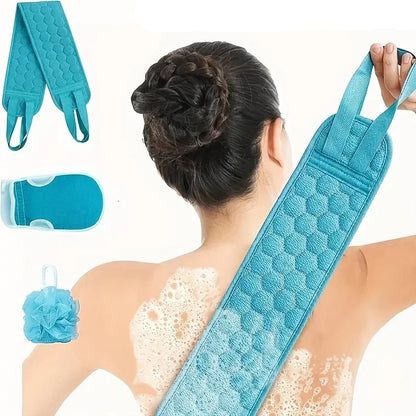 3-Piece Exfoliating Bath Washcloth Shower Scrubber Set
