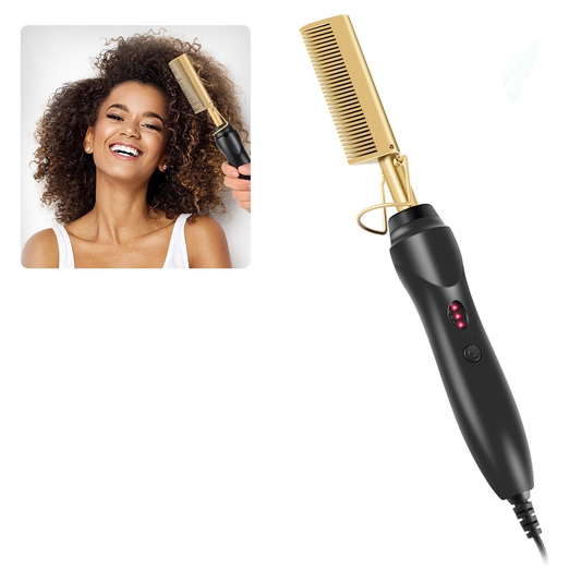 Electric Hot Comb Hair Straightening Brush