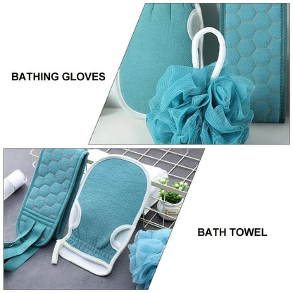 3-Piece Exfoliating Bath Washcloth Shower Scrubber Set