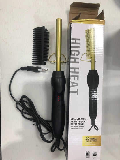 Electric Hot Comb Hair Straightening Brush
