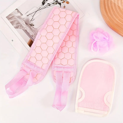 3-Piece Exfoliating Bath Washcloth Shower Scrubber Set